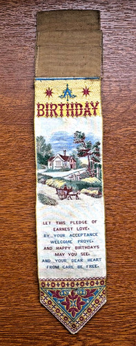 Silk woven bookmark birthday - silk,