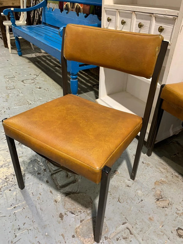 Vintage metal and leatherette