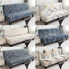 Foldable Armless Sofa Bed Covers Stretch Futon Couch Slipcover Settee Protector