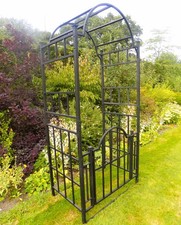 Metal Garden Arch and Gates Climbing Plant Support Rose Frame Archway Heavy Duty