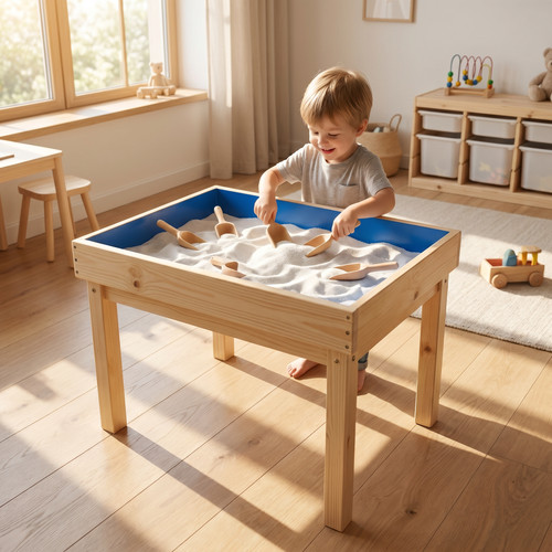 Wooden therapy sandtray with - wooden,
