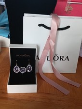 Genuine Pandora Retired Glamorous Legacy Amethyst Ring & EarringS925 ALE Size 52