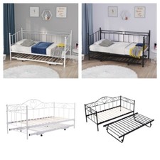 Austin 3FT METAL SINGLE DAY BED OR PULL OUT TRUNDLE BED FOR GUEST/KIDS