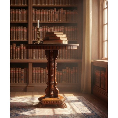 Antique carved pedestal table - antique,