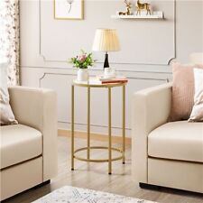 Round Side Table with Glass