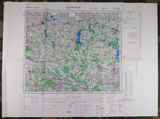 Original WW2 Allied map of GERMANY entitled "SCHWERIN" (1944) Scale 1:250,000