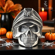 Skull  Men silver ring Hand