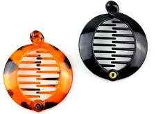 2x  Ponytail Holder Ring Comb Hair Clip Banana Claw-Black- CLEAR & Tortoiseshell