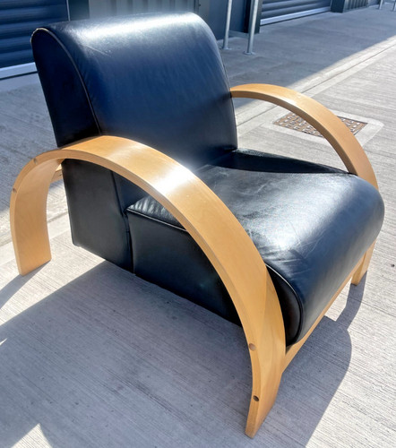 Vintage bentwood black leather - vintage,