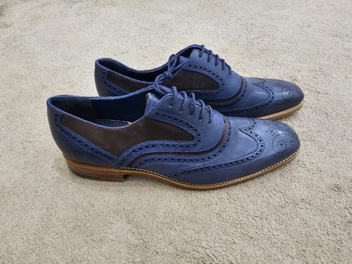 Barker mcclean navy leather - barker,
