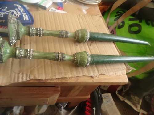 Pair green enamel jeweled - enamel,