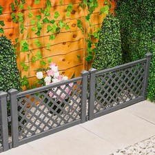 Pack of 8 Grey Plastic Fence
