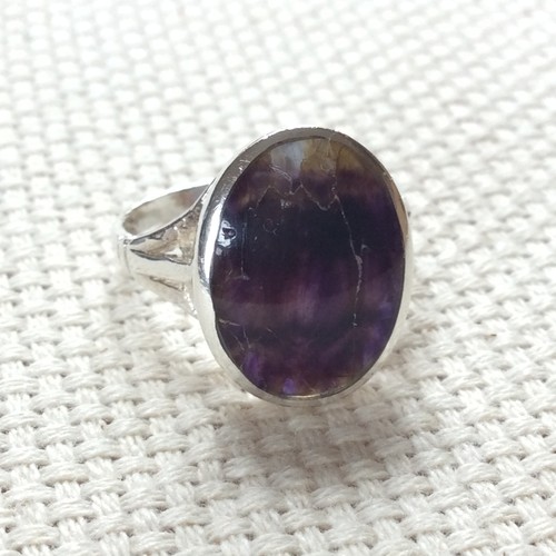 925 silver blue john ring - silver,