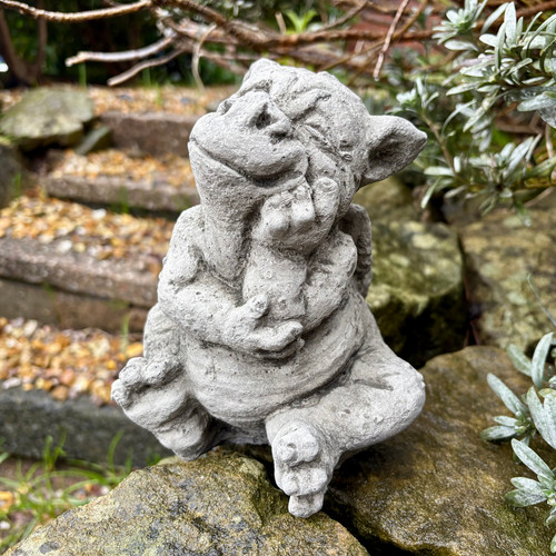 Small grumpy sitting dragon - small,