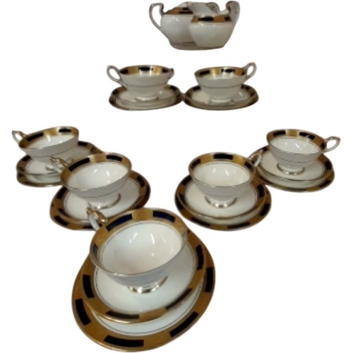 Tea set aynsley empress cobalt - tea,