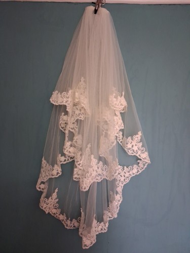 Ivory wedding veil tier - ivory,