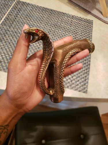 Antique brass cobra - antique, head