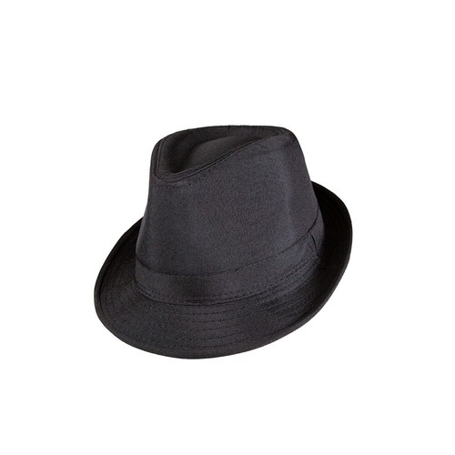 Adults black gangster hat - black,