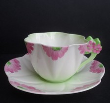A very rare Shelley Pattern 12096 Floral Dainty shape tea cup & saucer. C.1932.