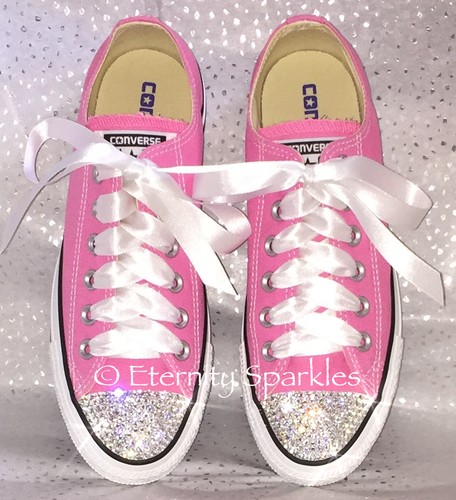 Customised pink converse - customised,