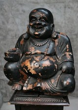 Vintage Extra Large carved wooden Buddha Asian Antique