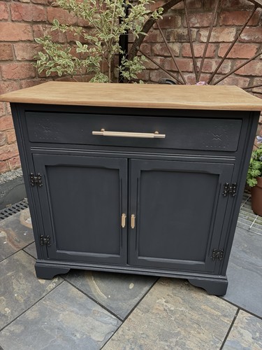 Oak framed cupboard dark blue - framed,