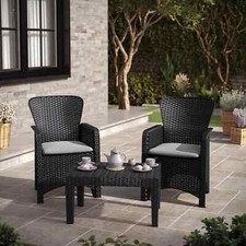 3Pc Rattan Bistro Set Patio
