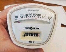 Lambretta Eibar Serveta Speedometer Speedo STICKER for Restoration S3 80 MPH
