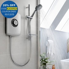 Triton Amore 8.5kW Electric Shower Brushed Steel 5 Spray Mode Handset 1.5m Hose