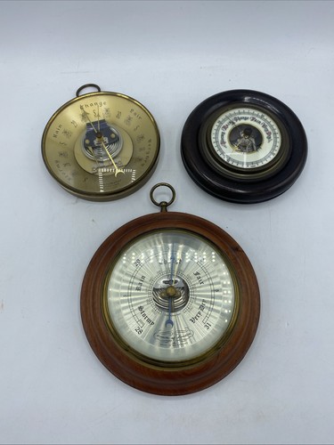 Wooden brass barometer - 3, &