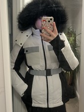 Topshop Sno Ski Jacket Black White Grey Size 10