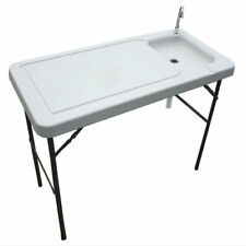 Folding Fish Cutting Table Fillet Cleaning Portable Outdoor Camping with/Sink
