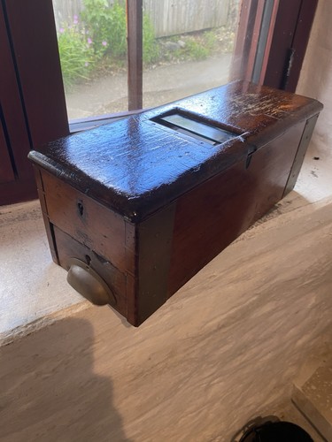 Antique wooden cash till - till,