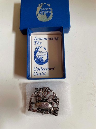 Vintage silver scenes hedgehog - vintage,