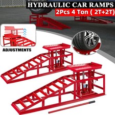 4 ton Hydraulic Car Ramps 2PC Heavy Duty Garage Auto Van Bottle Lift Jack Ramp