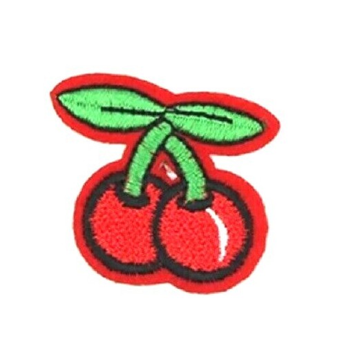 Red cherry patch embroidered - cherry,