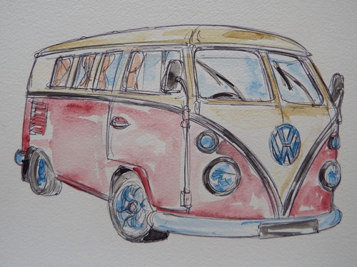 Watercolour painting w - painting, v