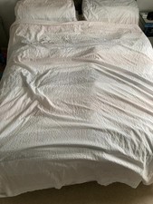 POUR LA MAISON JEFF BANKS KING SIZE DUVET COVER SET PILLOW CASES WHITE PINK GREY