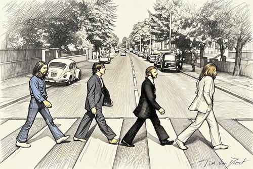 Art print beatles abbey - beatles,