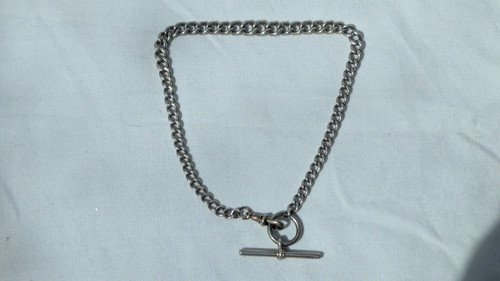 Antique solid silver albert - solid,