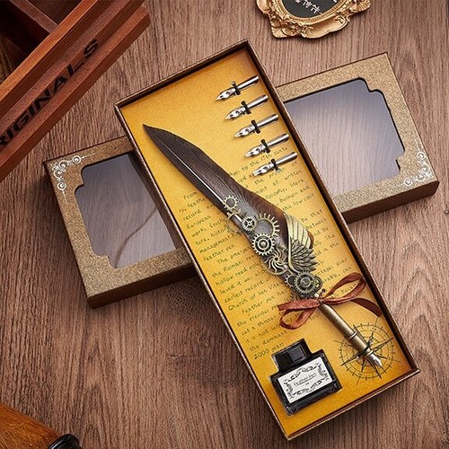 Vintage feather quill pen - vintage,