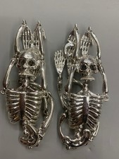 2Pcs Tibetan Silver Hand Made *Skull* Amulet Bracelets !!!