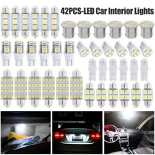 42x White Car Interior T10 SMD LED Map Lights Dome Door Trunk License Plate Bulb