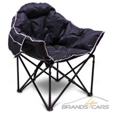ENVA PREMIUM CAMPING CHAIR PADDED NYLON MOONCHAIR FOLDING XXL BLACK