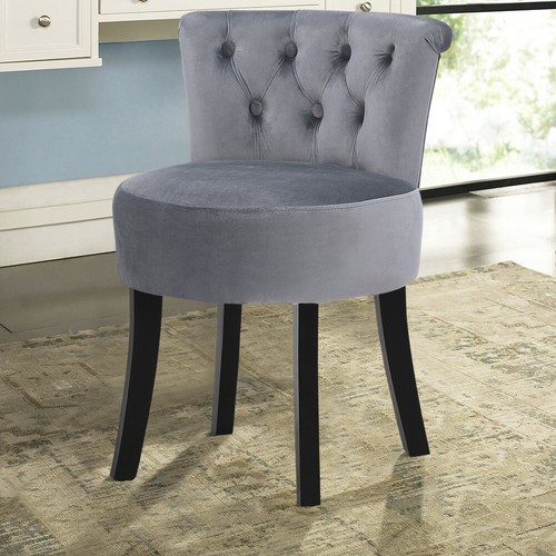 Grey velvet vanity chair - grey,