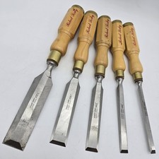 ROBERT SORBY #5167 Octagonal Boxwood Handle Bench Chisel 5/Set Sheffield England