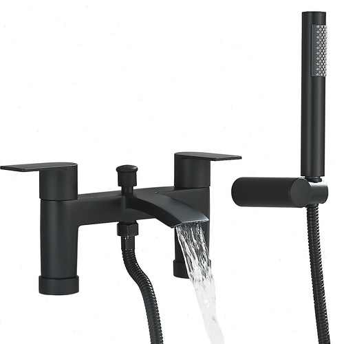Black bath shower - black, mixer