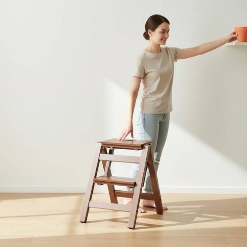 Bamboo ladder stool sturdy - ladder,