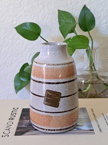 Vintage mcm tan peach striped - vintage,