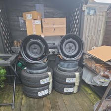 VW T5 /T6 Banded Staggered Steel Weller Wheels 17" With New Uniroyal tyres.